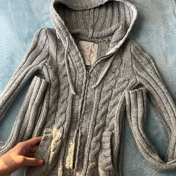 Vintage Hollister Heather Gray Knit Sweater - Picture 7 of 8